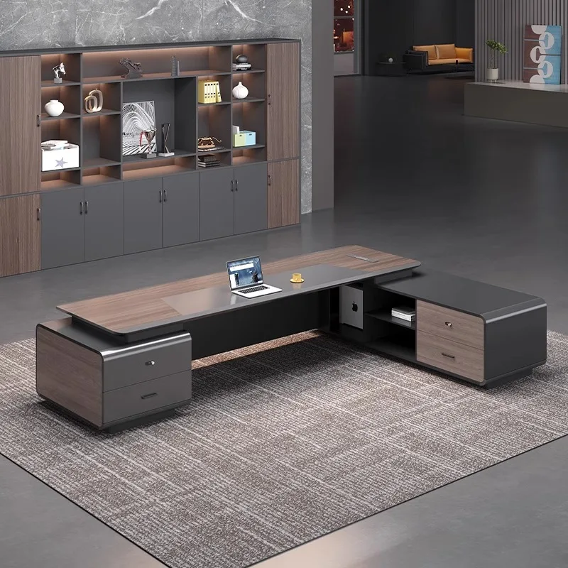 Boss Executive Office Desk Modern Luxury High-End Office Furniture Strong L-Shape Work Table