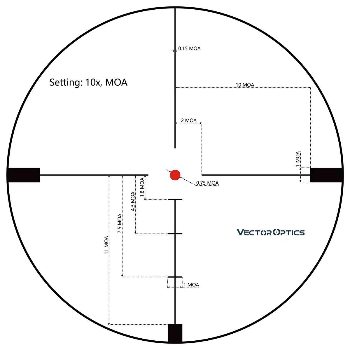 Vector Optics Hugo 3-12x44 GT Riflescope 11 Levels Red Hunting Rifle Scope Optical Sight 1 Inch 25.4mm Shock Proof .308win