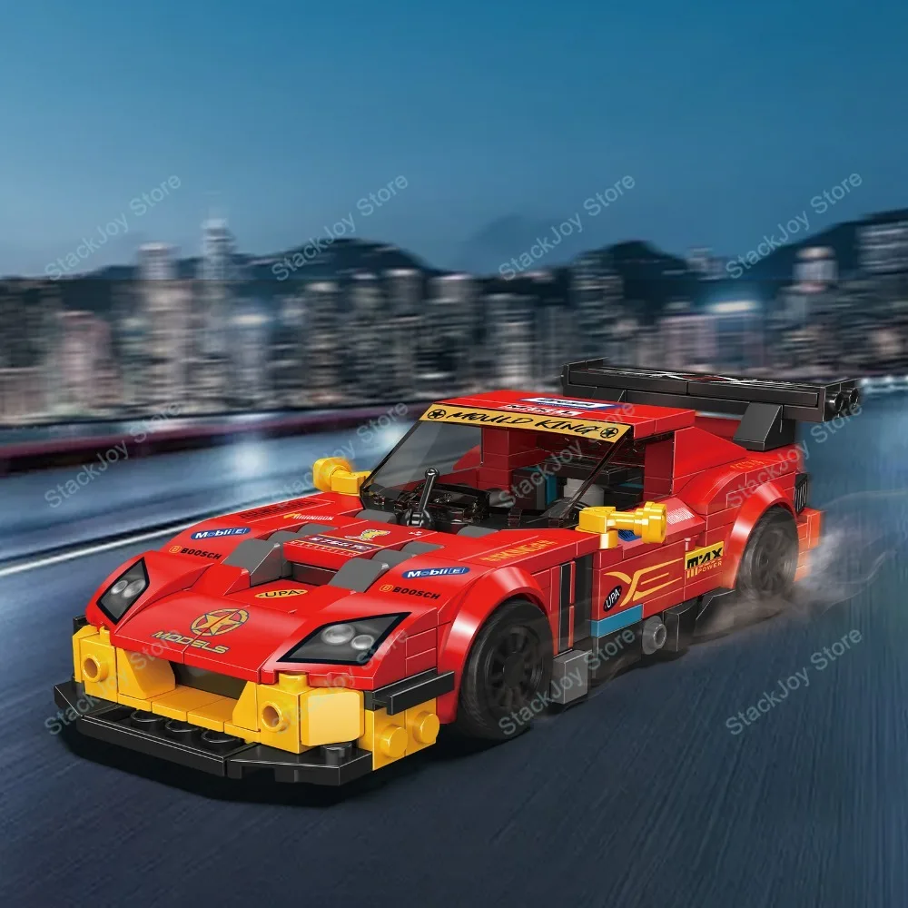 MOULD KING 470pcs Hypercar City Car Building Blocks Kendaraan Balap Teknis Olahraga Mainan Edukasi Dekorasi Hadiah Natal
