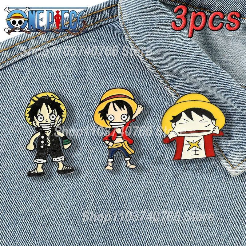 

One Piece Luffy Enamel Pins Anime Figure Brooch Badges Cartoon Cute Backpack Metal Pin Accessories for Man Jewelry Decoration