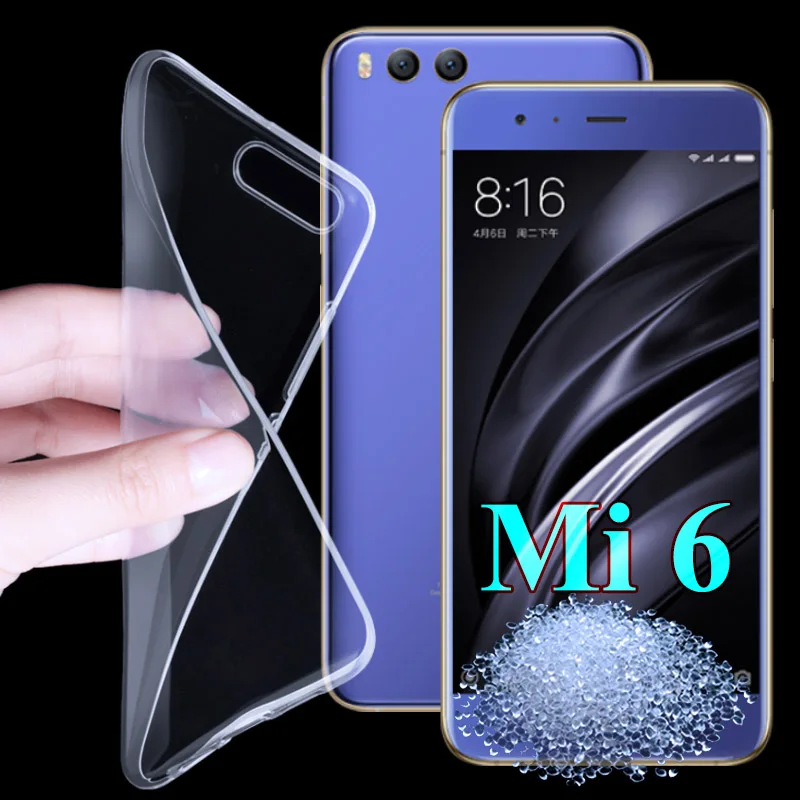 Ultra-thin Clear Transparent TPU Case For Xiaomi 6 Mi 6 Crystal Back Cover Silicon soft case For Xaomi Mi6