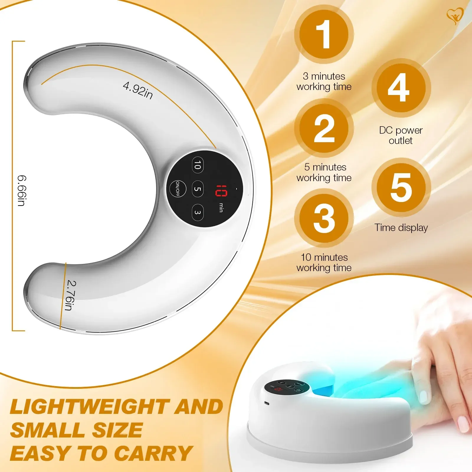 

Wireless Nail Fungus Laser Device 45W 14pcs 470nm Blue Light 3-10 Minutes Toenails Anti Infection Paronychia Onychomycosis Care