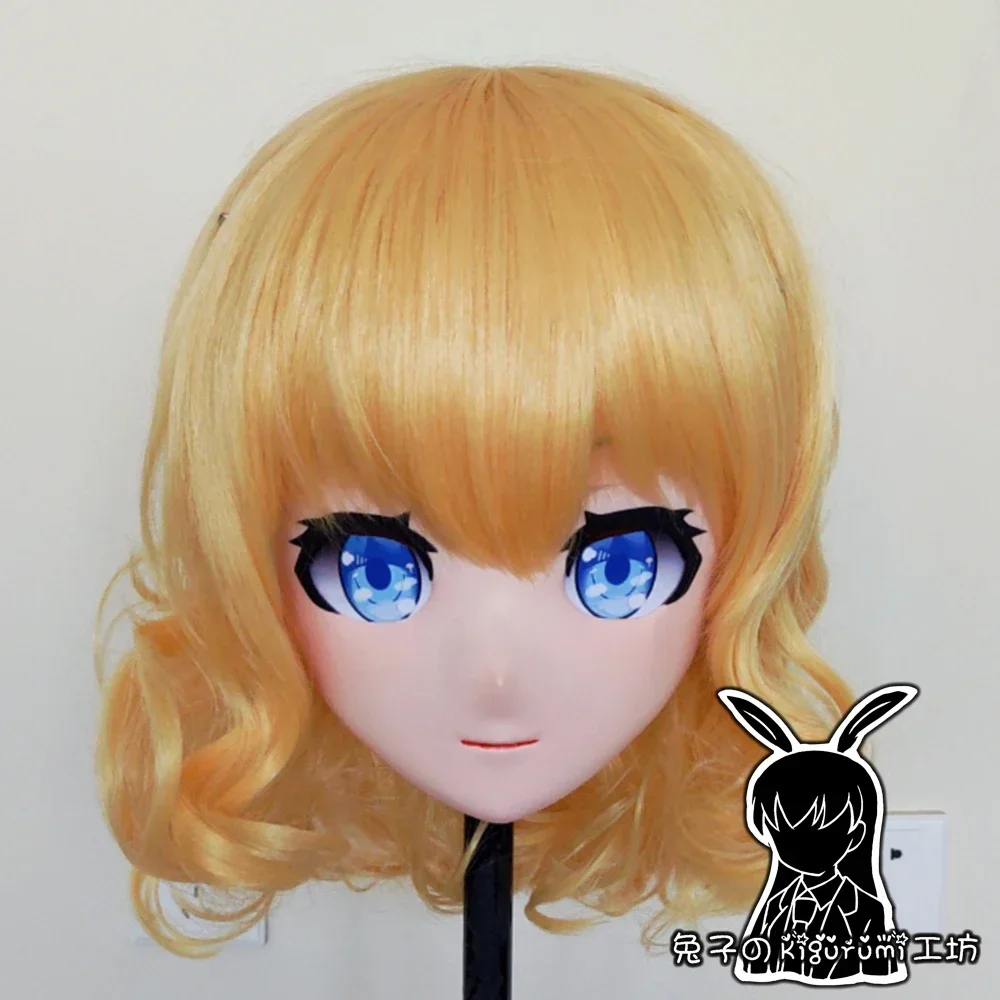 (R-Mask 10) BJD Crossdresser Doll Silicone Cosplay Mask Full Head Girl Resin Anime Touhou Project Alice Kigurumi Cosplay Mask