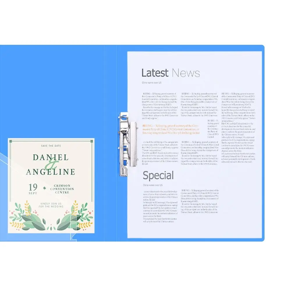 High Quality PP A4 File Folder Single Clip/Double Clips Thickened Document Bag Color File Bag Student Gift