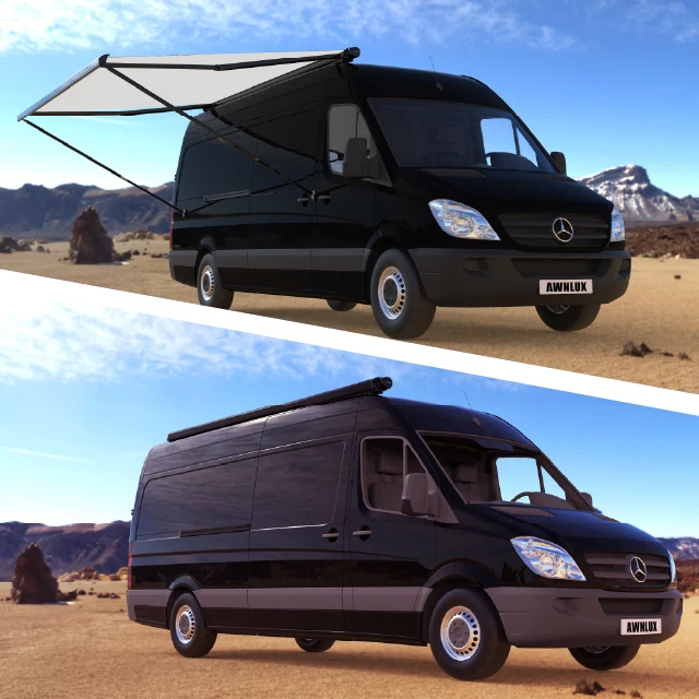 

Motorized RV Exterior Accessory Rooftop Truck Camping Sunshade Truck Awning for Camper Van Hide Away Awning for Caravan