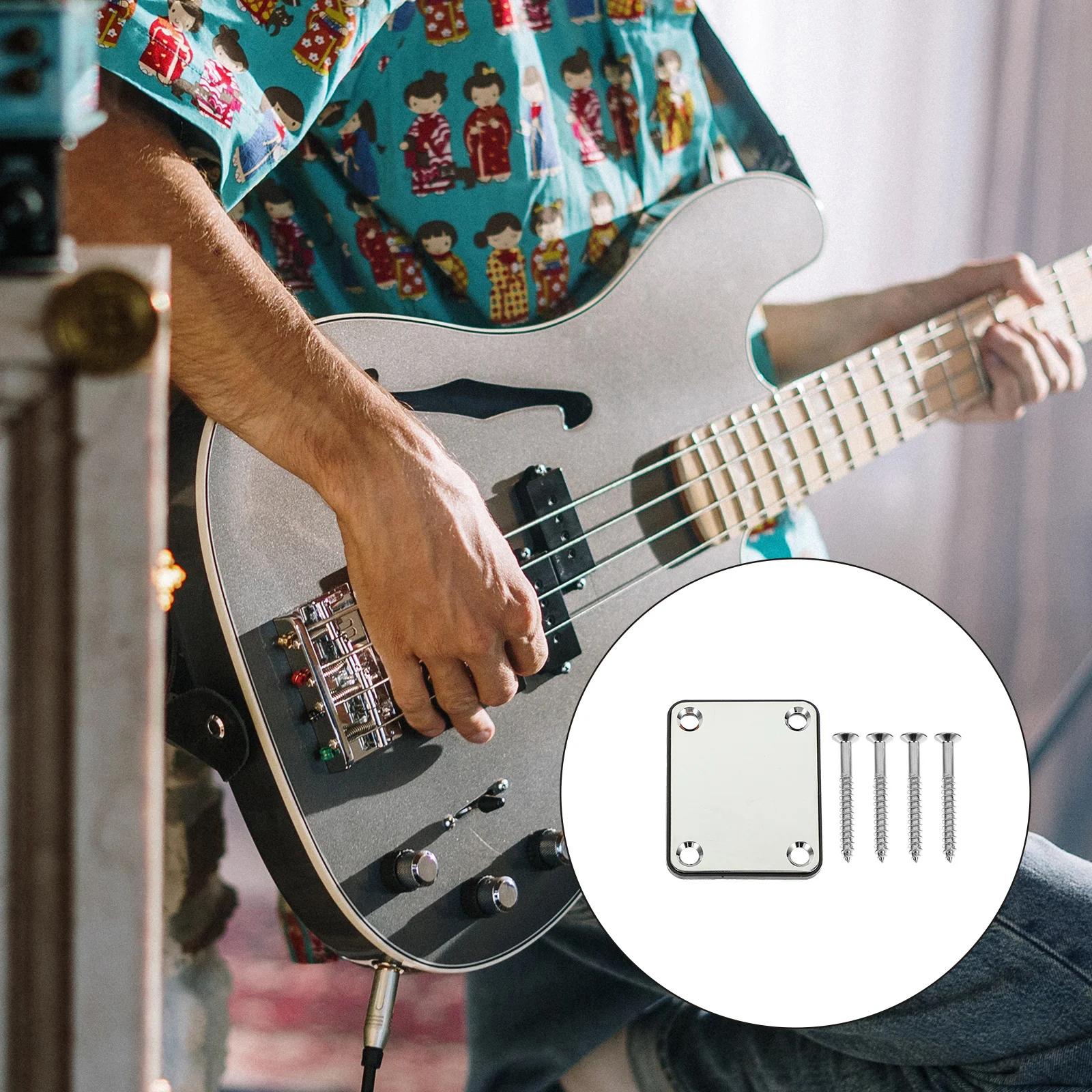 

1 set 1 Set Of Electric Neck Plate Replacement Metal Guitar Neck Joint Mounting Plates For Bass Guitar Accessories Part