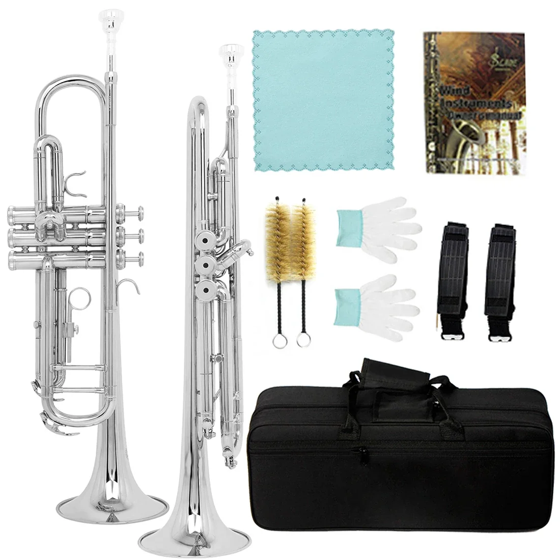 SLADE الملونة Bb البوق القياسية النحاس البوق مجموعة للطلاب المبتدئين البوق المهنية مع صندوق 7C ضربة الفم #3