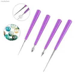 1/4pcs Diamond Pearl Glass Beads Tipped Reaming File Reamer Jewelry Tools Diamond Needle File Sets Beading Hole Enlarger Tools