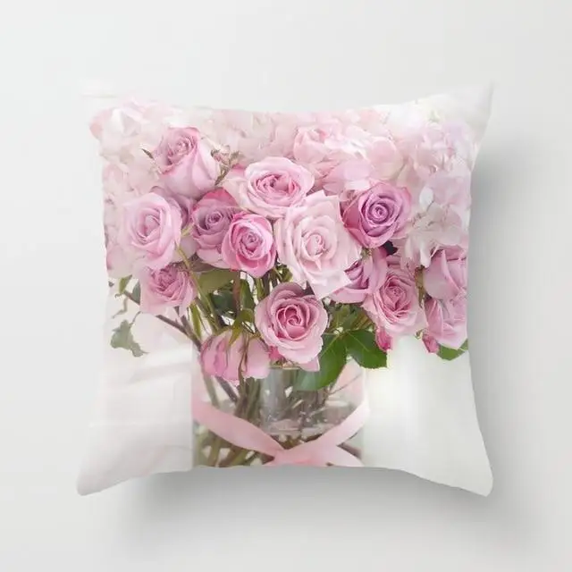 Juste de coussin rose de style nordique, décoration de mariage, maison, canapé, lit, voiture