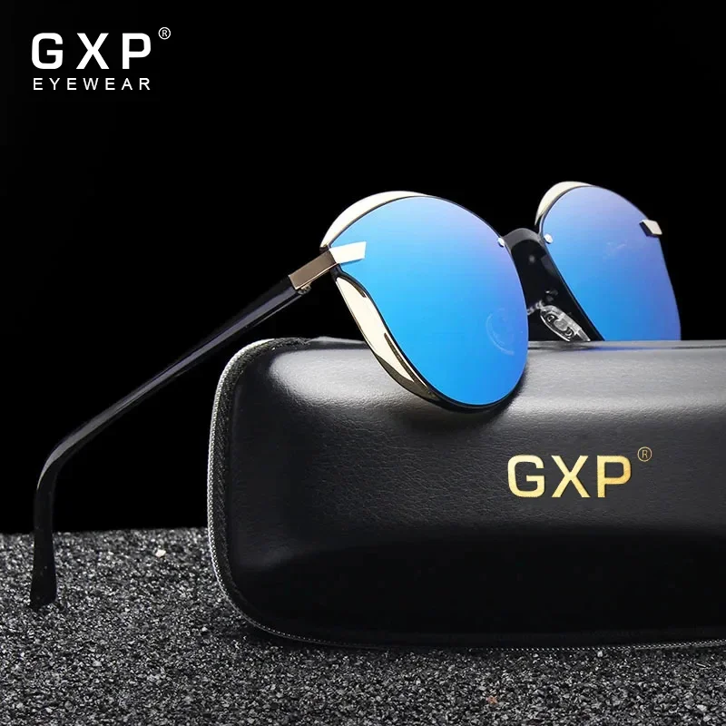 

GXP брендовые классические женские солнцезащитные очки «кошачий глаз» в круглой оправе, модные очки с поляризацией UV400, уличные женские повседневные роскошные очки