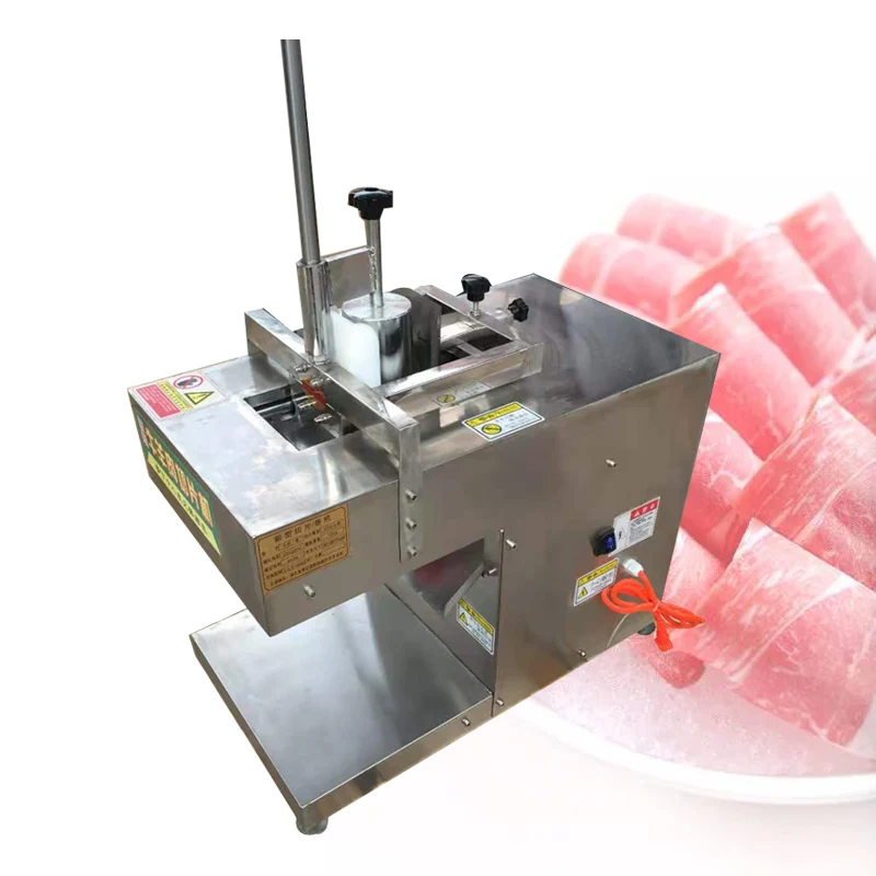 Meat Slicer Commercial Meat Cutting Mechanical Automatic Frozen Meat Fat Beef Mutton Roll Roast Meat Slices Cooked Meat Hot Pot