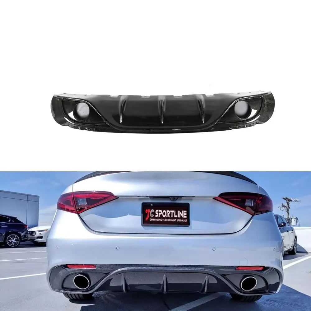 

Carbon Fiber Giulia Rear Bumper Lip Diffuser for Alfa Romeo Giulia Sport Sedan 4-Door 2016- 2019