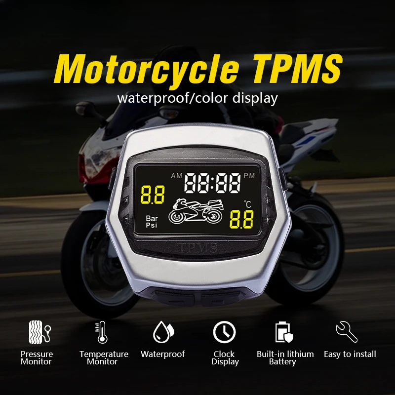 FOR Motorcycle TPMS digital display 3.5Bar built-in sensor gasoline, tire pressure real-time monitoring