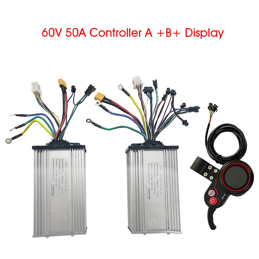 

JB 60V 50A Scooter Controller for Dual Engines Electric Scooters YUNLI Display Accelerator LH-100 display mother board Meter