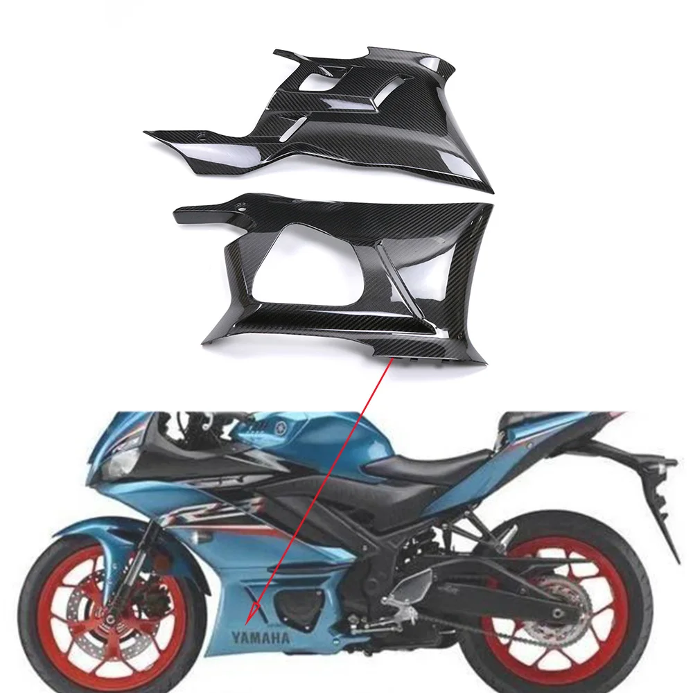 

3K Carbon Fiber Belly Pan Motorcycle Accessories Lower Side Panels Fairing Kits Surron For Yamaha YZF-R3 R3 2021 2022 2023 2024