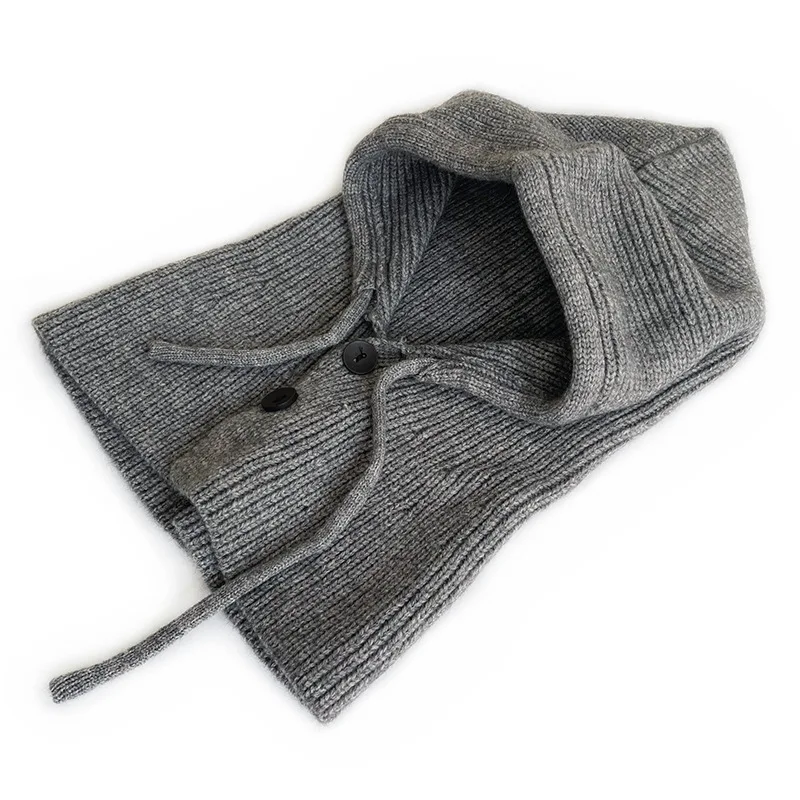 Winter Knit Hat New Ladies Fashion One-piece Hat Korean Version of Leisure Scarf Warm Windproof Wool Hat 5