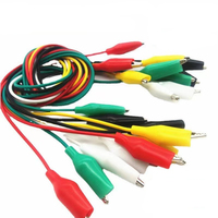 10pcs color belt wire alligator clip electronic DIY sheath electric clip double-headed test clip power supply test lead cable