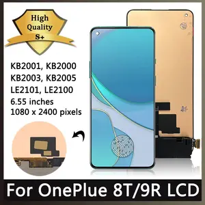 Bilashmart 6.55AMOLED Oneplus 8T 8 T KB2001 KB2000 LCD Touch Digitizer Assembly Oneplus 9R 9 R LE2101 LE2100 With fingerprints