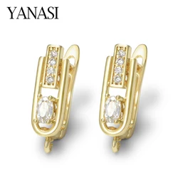 1 Pair DIY Tassel / Pearl Earring Jewelry Making18K Gold Plated Zircon Brass Earrings Clasps Hooks Hypoallergenic Accessories