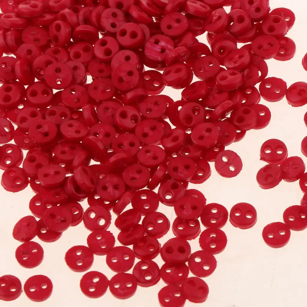 

Red Doll Clothing Buttons Resin Mini DIY Sewing Craft Embellishment Button for 10cm Doll Clothes