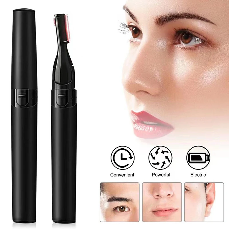 

Rechargeable Electric Eyebrow Trimmer Razor for Men Facial Hair Shaver Painless Trimmer with Rinseable Blade for Face Beard