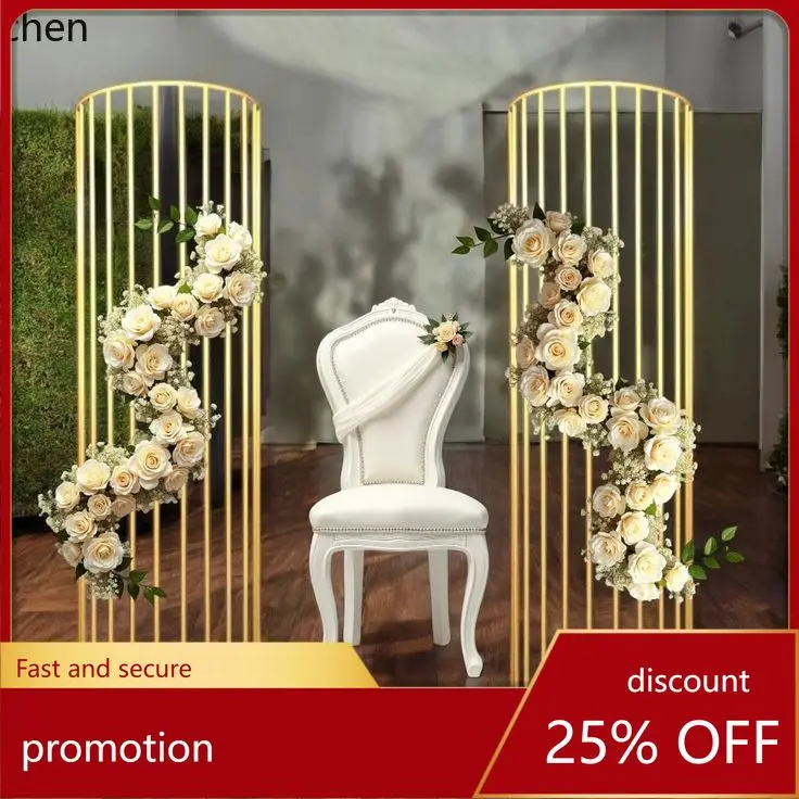 

Hxl party iron art backdrop stand - welcome area background decoration ornament - curved iron art screen