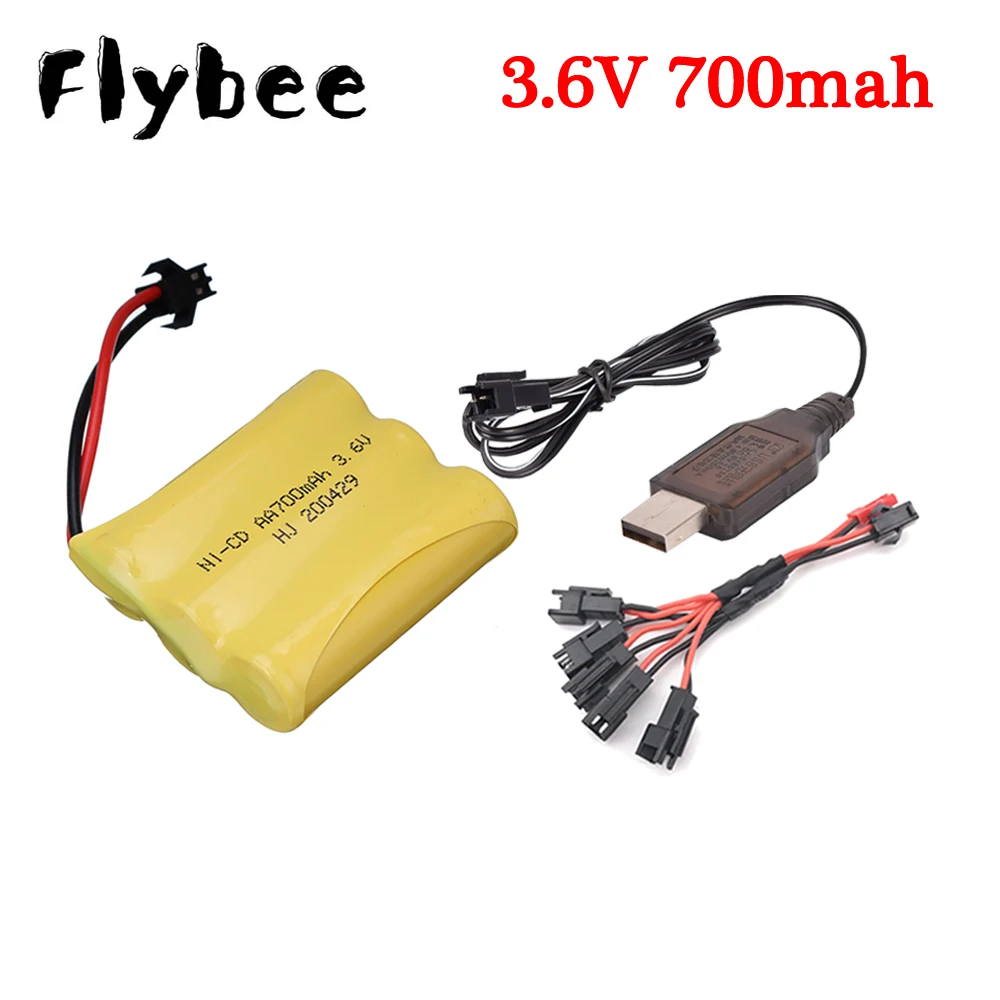 3.6v 700mah NiCD Battery SM Plug For Rc toy Car RC Tanks RC Trains RC Robot RC Boat Gun AA 3.6 v 700 mah Rechargeable Battery