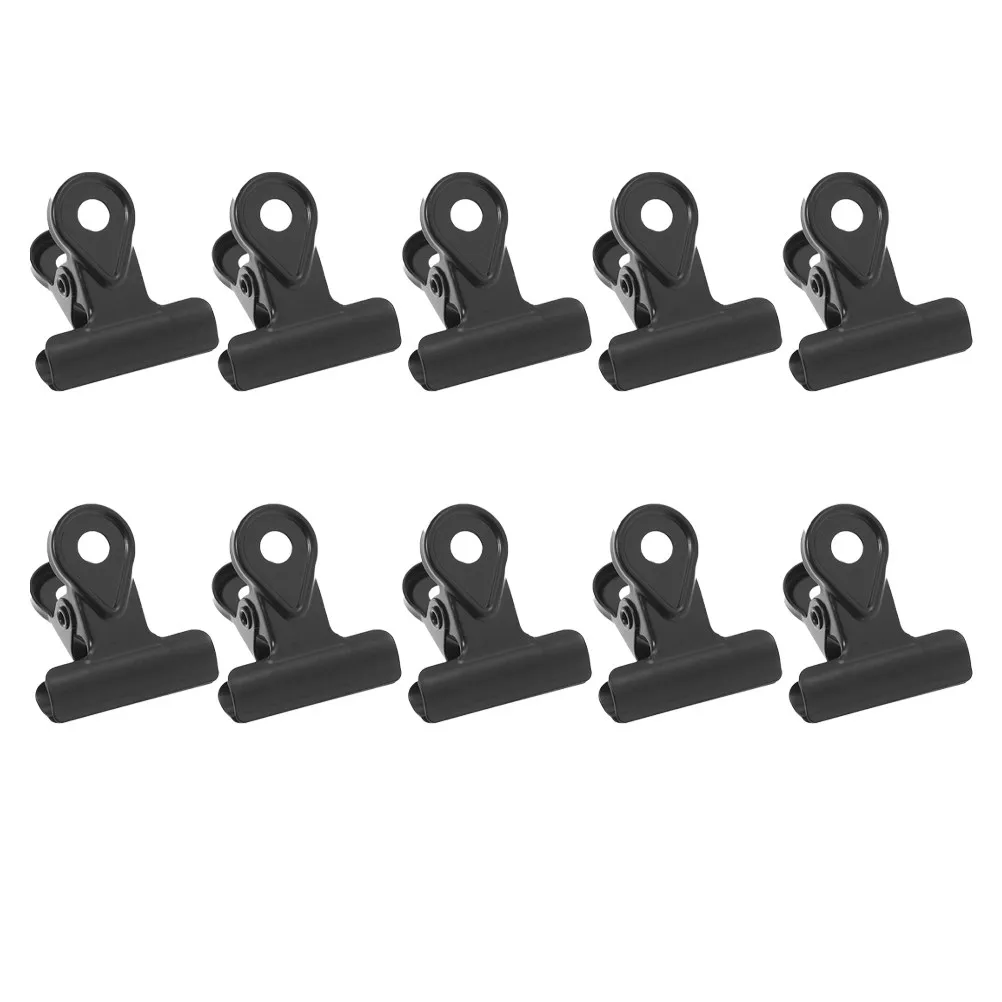 

10Pcs 20Mm Black Binder Clips Metal Paper Clamp with Electroplating Smooth Finish for Office Home School Use Copper Clip Style