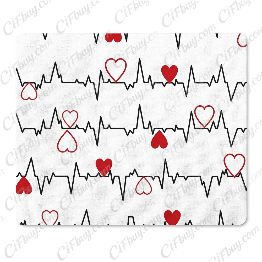 CIFbuy Mouse Pad Smooth Gaming Surface Fast Tracking Anti Slip Rubber Base Durable Desk Mat for PC Office Gamer Valentine Heart