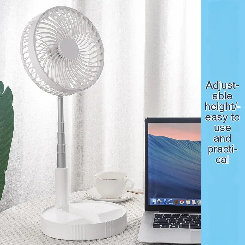 Retractable Electric Fan USB Charging Foldable Fan Portable Mini Four Speed Electric Fan Dormitory Outdoor Activity