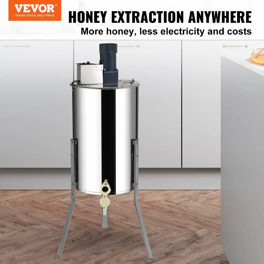 Electric Honey Extractor 2/4 Frames Honey Spinner Extractor Stainless Steel Beekeeping Extraction Apiary Centrifuge Equipment w