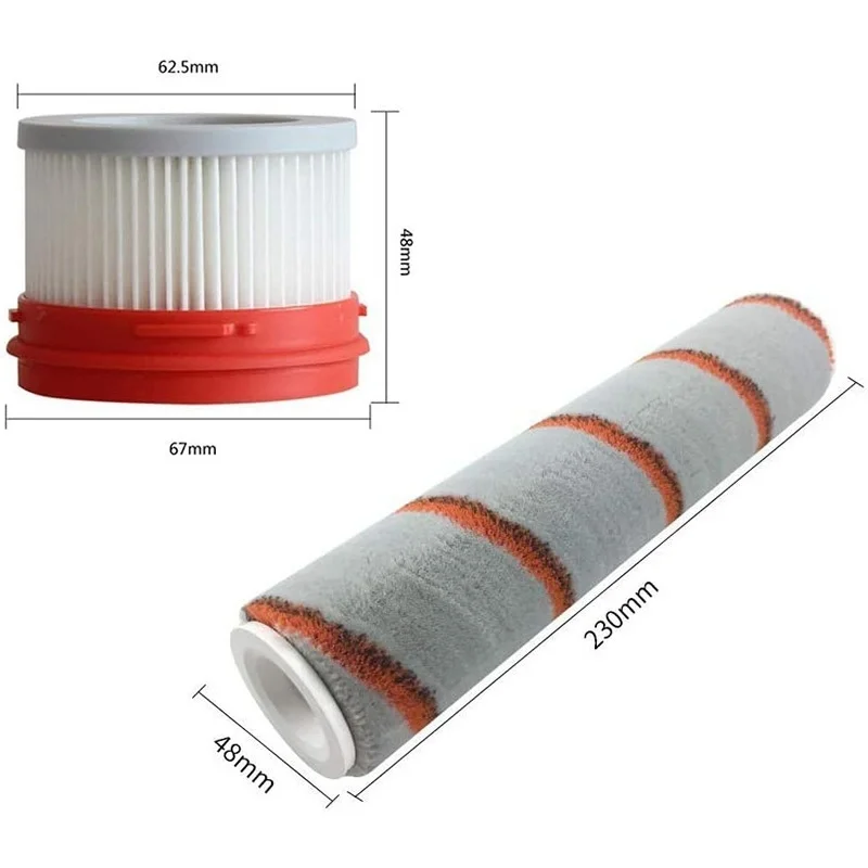 For Xiaomi Dreame V8 V9 V9B V9D V9P XR V10 V11 V12 V16 Soft Brush Roller Hepa Filter Spare Part Accessory Replacement