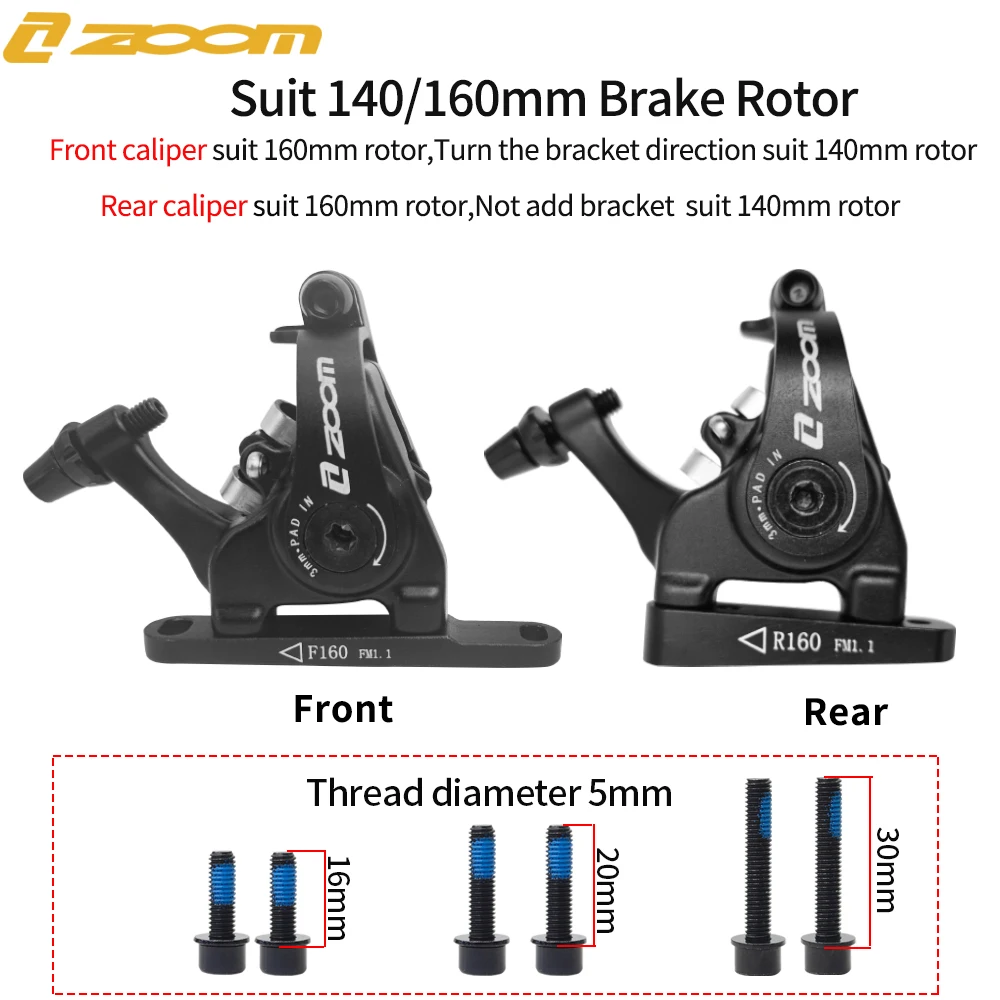 ZOOM HB700 Road Disc Brake Gravel Bike Mechanical disc Flat Mount Caliper Double Piston Bilateral Drive MD-C550 140 160mm