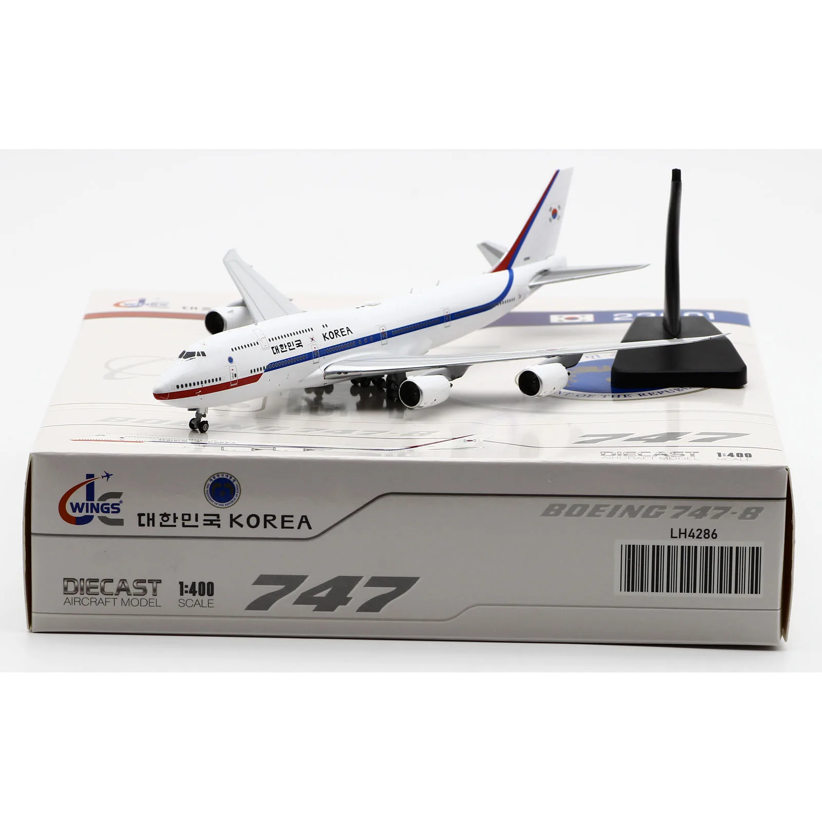 

LH4286 Alloy Collectible Plane Gift JC Wings 1:400 South Korea Air Force Boeing 747-8 Diecast aircraft Jet Model HL7643