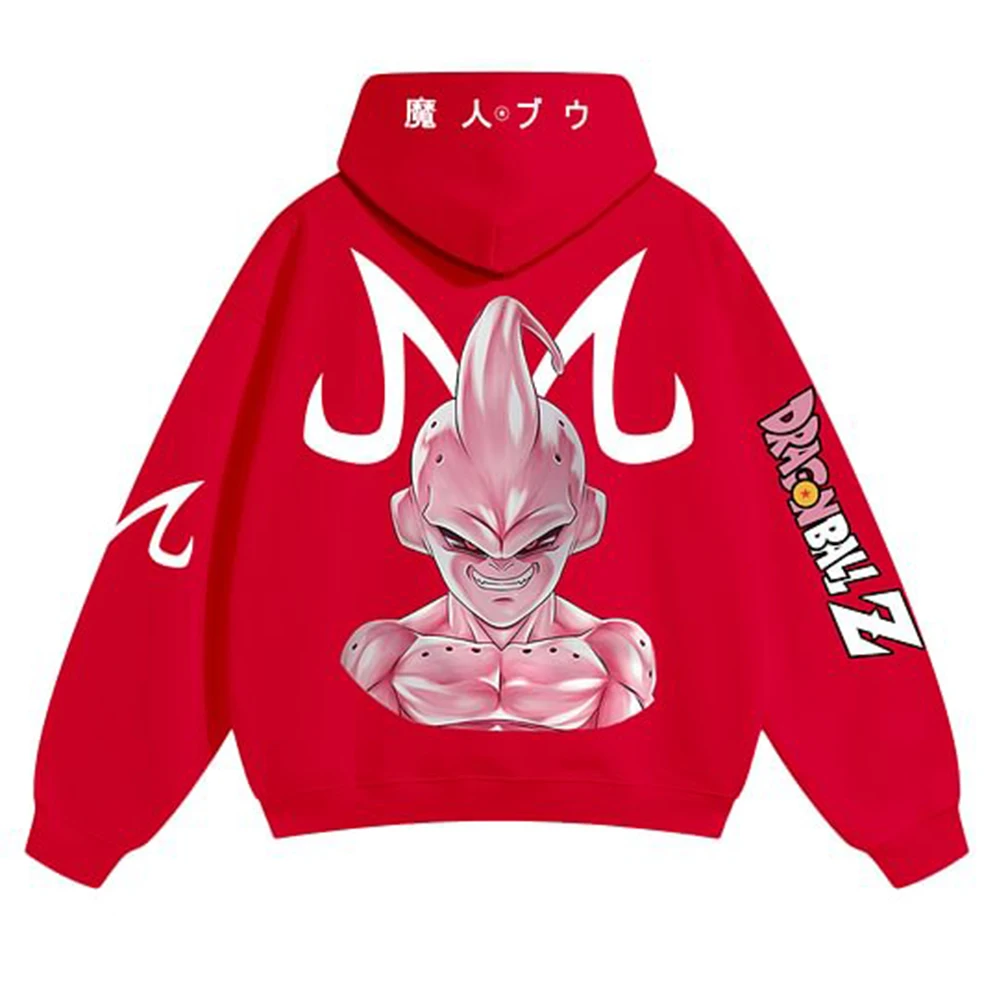 Anime Majin Buu Roronoa Zoro  Oversize Printed Heavyweight 3D Printed Hoodie Cartoon Men’s Women's YK2 Hoodies Sweatshirt