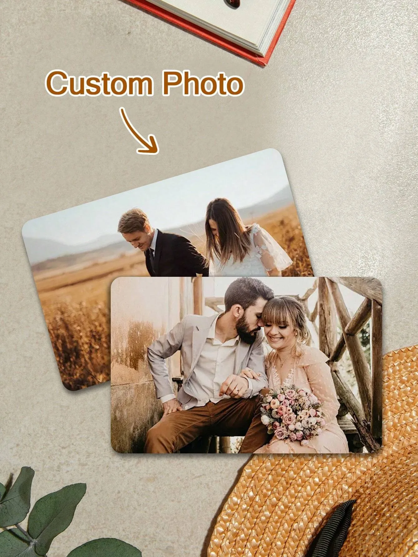 Custom Metal Wallet Card, Personalized Double-Sided Photo/Single-Sided Photo + Text, For Couples, Family, Friends, Men And Women