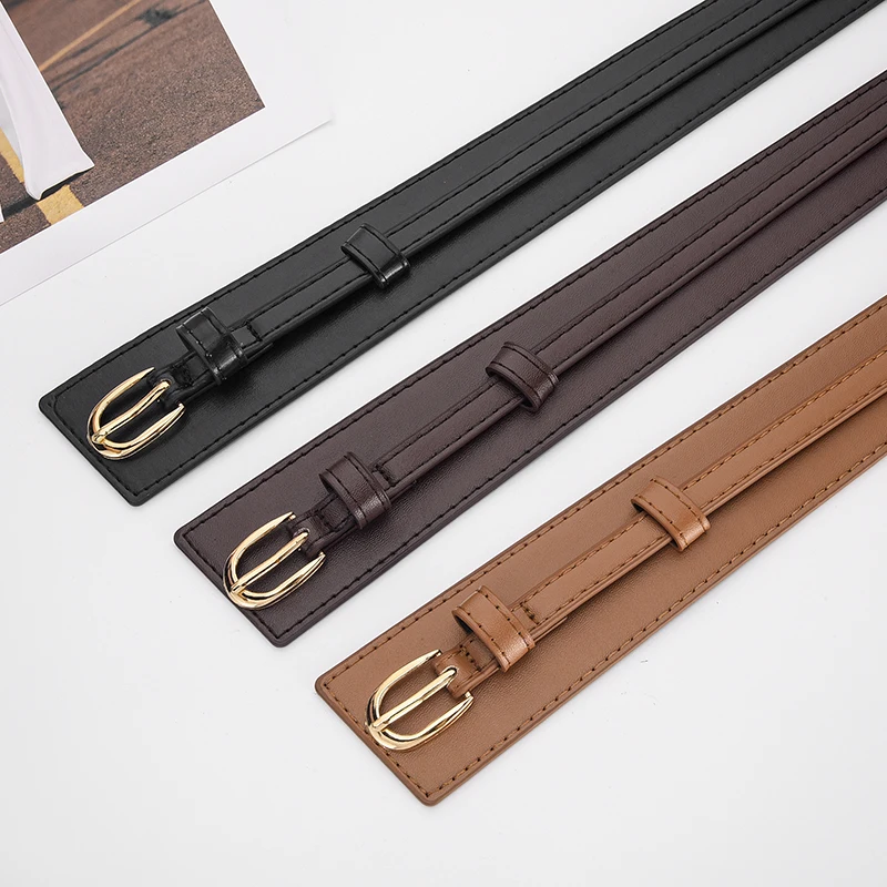 Women's U-shaped Pin Buckle Removable PU Belt Fashionable With Jeans Wide-leg Pants Personalized Women's Waist Accessories