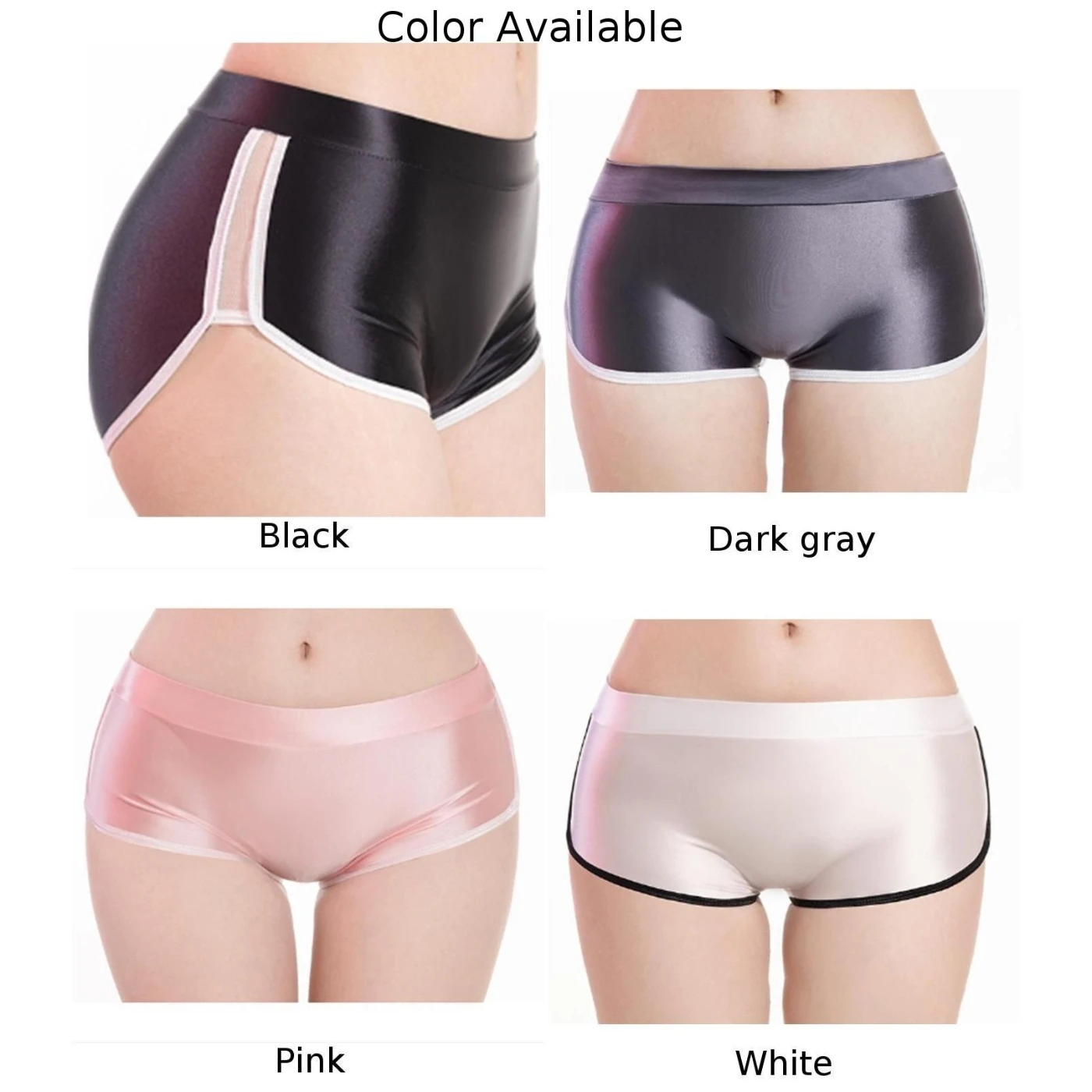 Women Shiny Safety Underpants Shorts Stretchy Yoga Shorts Seamless Underwear Smooth Ultra Thin Elastic Shorts