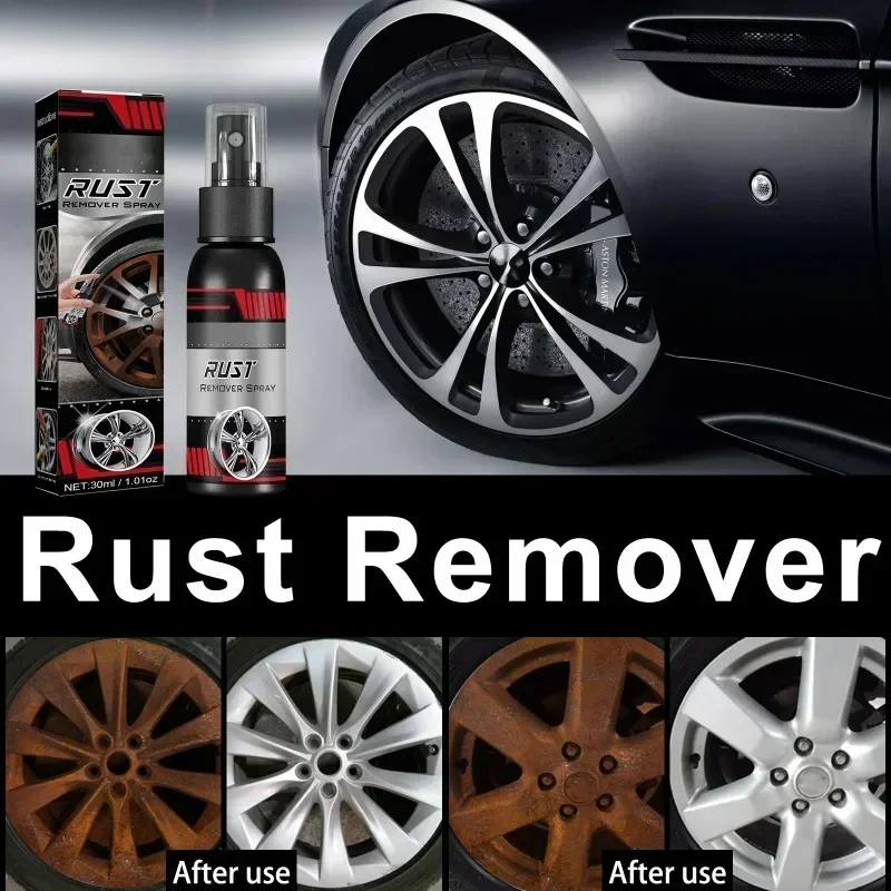 30ML Multi Purpose Rust Remover Spray Metal Surface Chrome Paint Car Maintenance Iron Powder Cleaning Super Rust Remover Cleaner