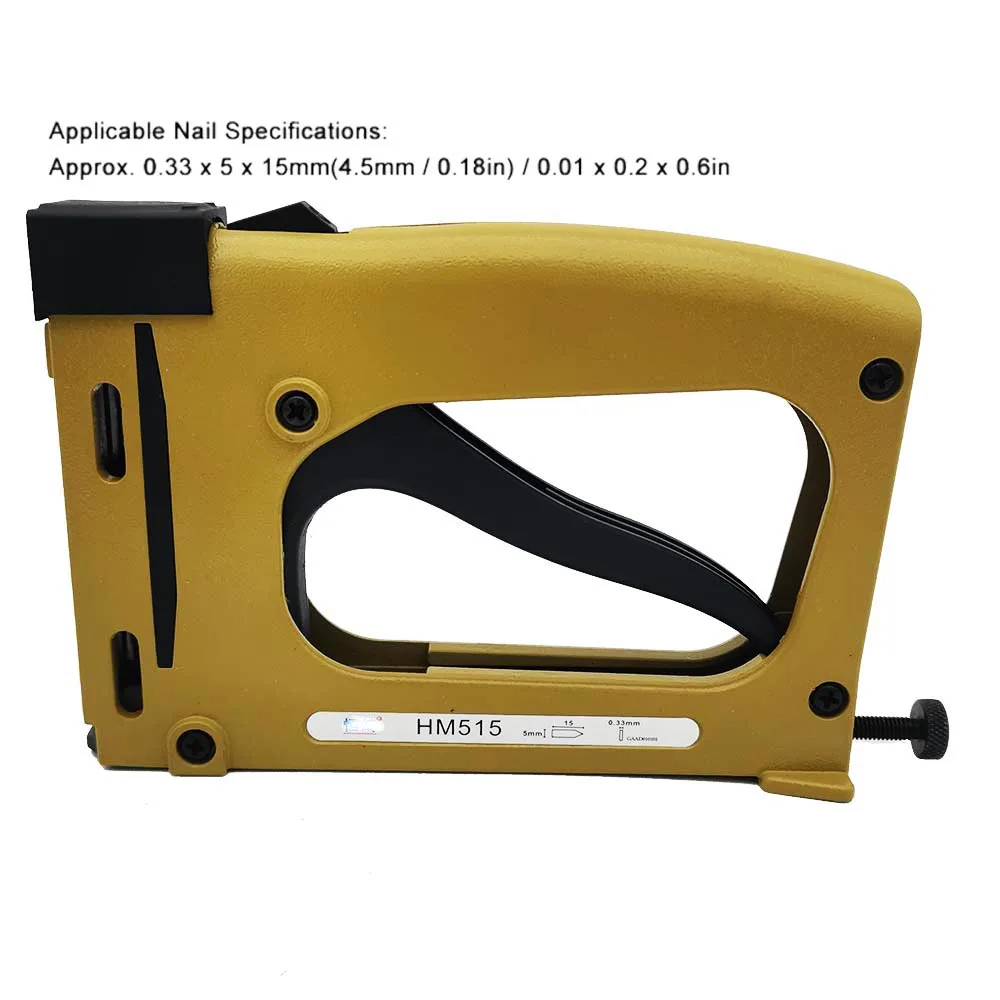 New Manual patch nail gun with 1000pcs Nail HM515 Frame backplane fixed hand tacker Photo frame tool finishing nailer