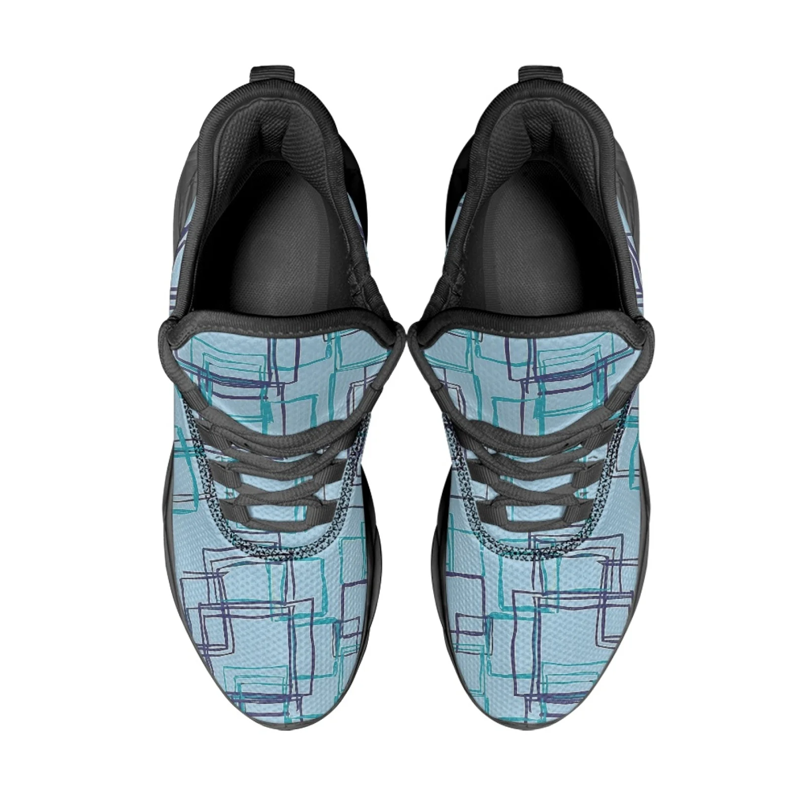 PENSTROLL Overlapping Squares Pattern Comfortable Blade Running Shoes for Men Sports Mesh & EVA Blade Men's Sports Shoes