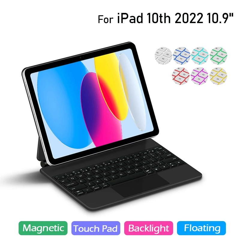 

Magic Keyboard Cover For iPad 10 10th Generation 10.9 Inch 2022 Floating Stand Touch pad Keyboard Teclado Spanish Arabic German