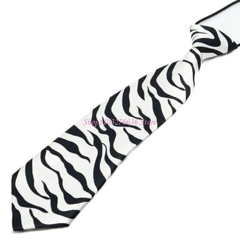 R6FD Nổ đàn hồi được buộc trước trói ven cầu vân Sọc da báo in trẻ trẻ giả lụa cà vạt trên sân khấu trang phục