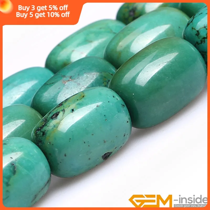 Natural Old Turquoises Drum Spacer Loose Accessorries Mala Beads For Jewelry Making Strand 15 inch DIY Jewelry Bead For Men Gift