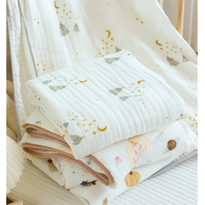 

6 Layer Bamboo Muslin Baby Blanket Newborn Swaddle Wrap Blankets For Boys Girls Soft Baby Receiving Blanket For Crib Bath Towel