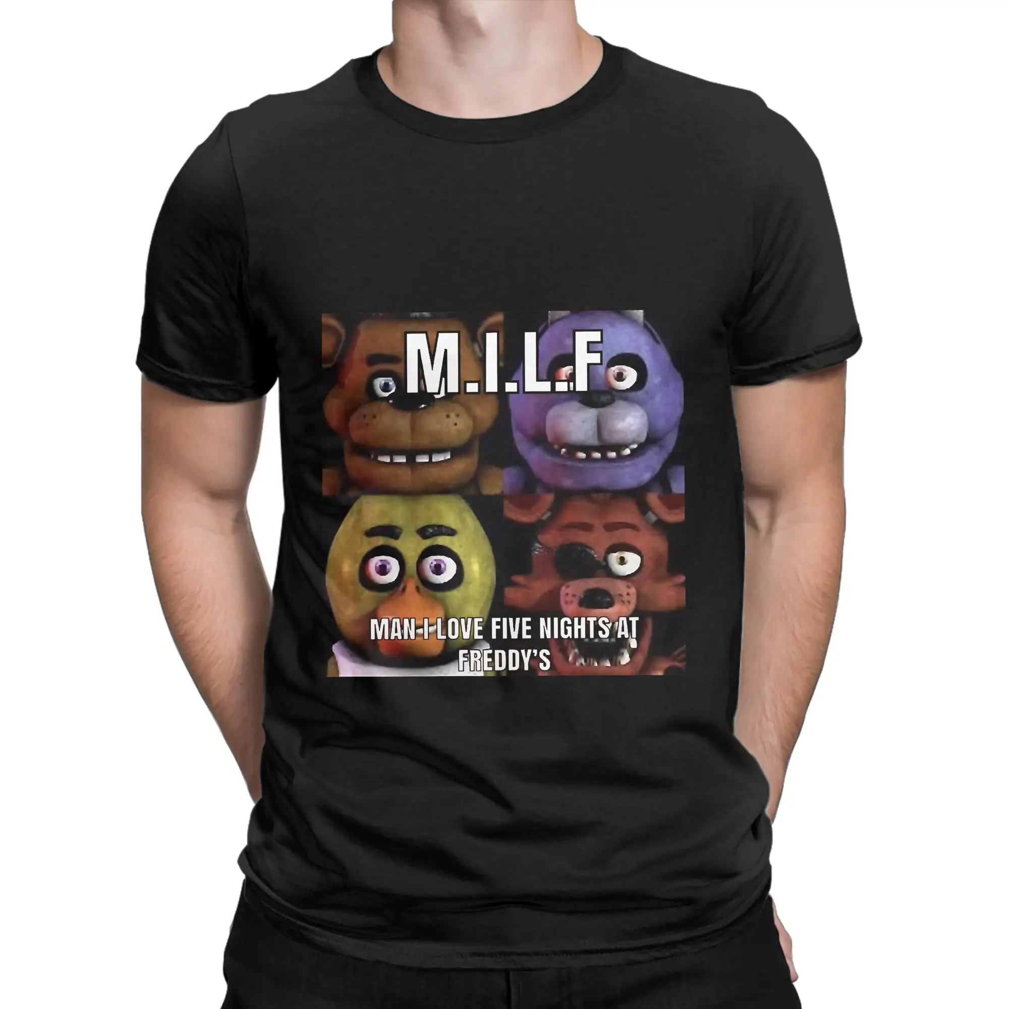 MILF Man I Love Five Nights At Freddys Novelty 100% Cotton T-Shirt FNAF Tees Tops For Men