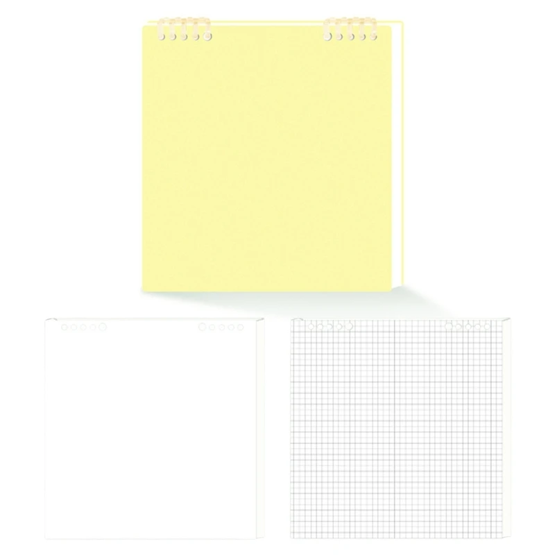 Binder Notebook Refillable 10 Hole Pre-Punched Binder Journal Notebook 120 Pages Gridded for Noting Planning Journaling