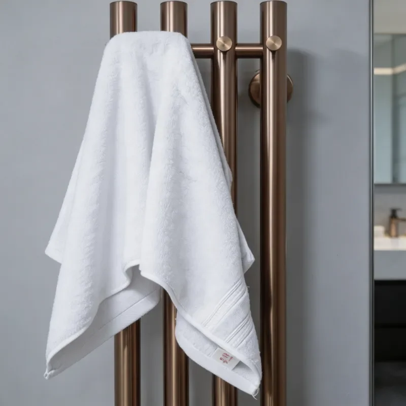 Smart Electric Towel Rack Stainless Steel Champagne Gold Heated Bathroom Hanger with Hooks Intelligent Temperature Control