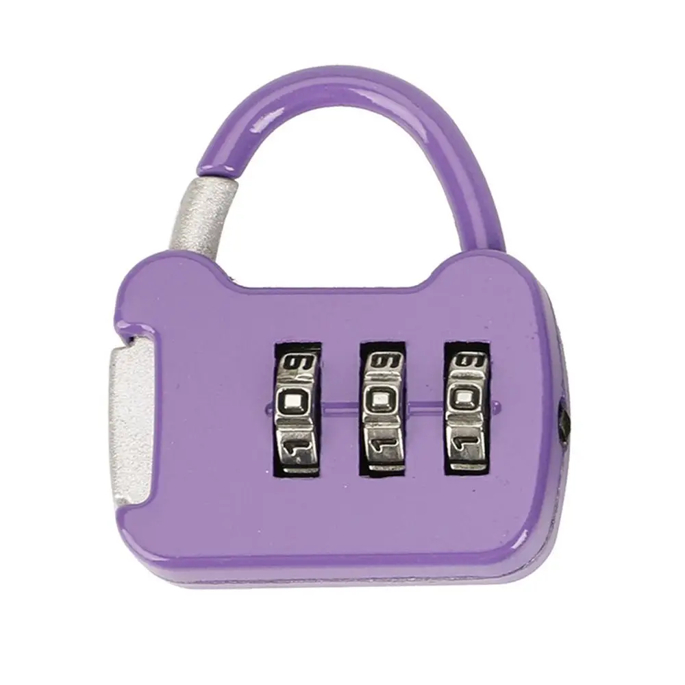Portable Combination Lock 3 Dial Digit Password Lock Dormitory Cabinet Lock Luggage Padlock Backpack Zipper Lock
