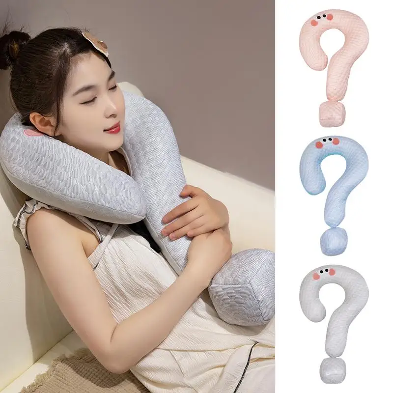 Travel Neck Pillow Soft Support Pillow Funny Neck Pillow Sleeping Rest Cushion Question Mark Throw Pillow For Neck And Head